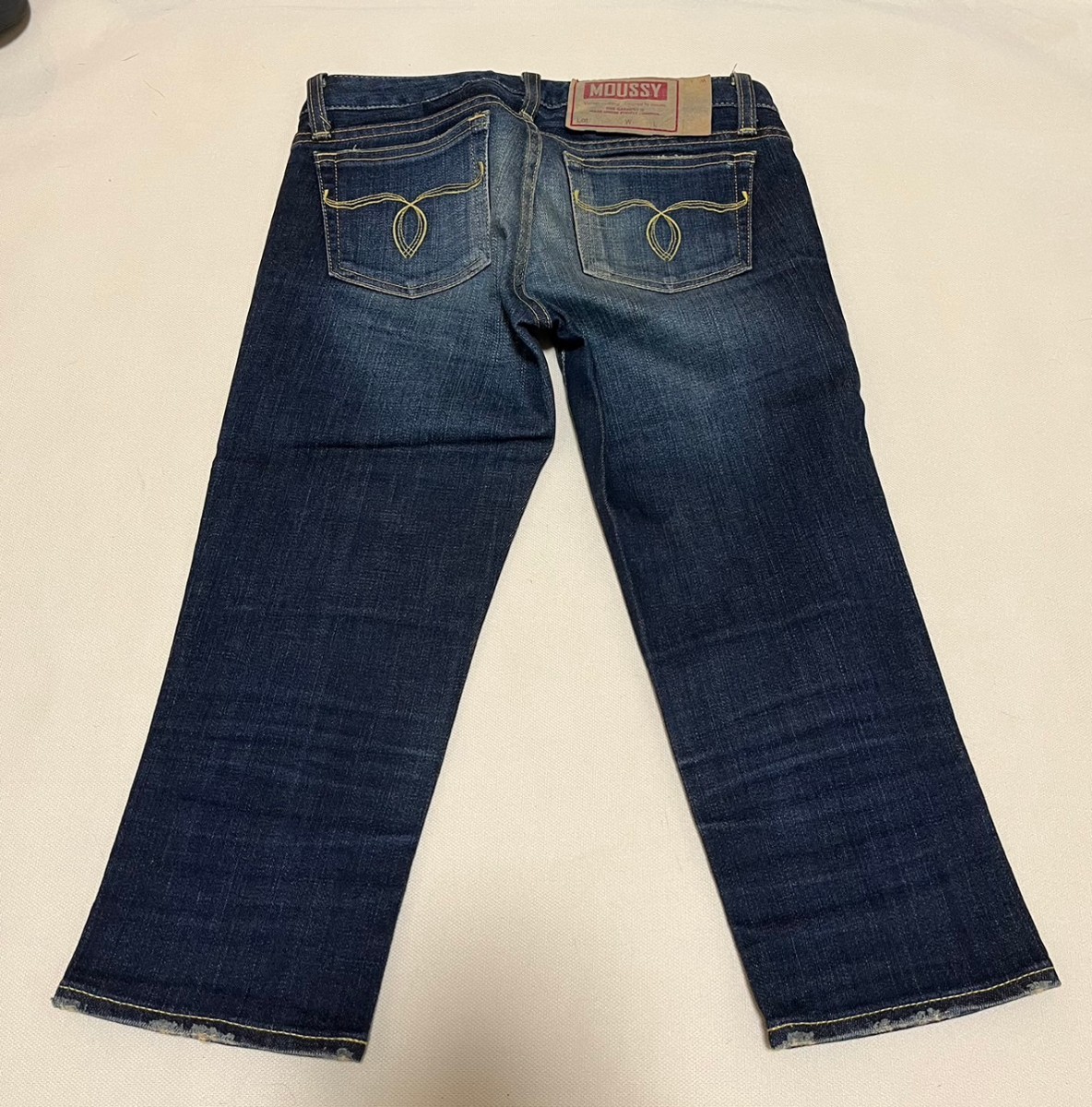 moussy マウジー ストレッチスキニーパンツ 刺繍デニム 23 クロップド 半端丈拍卖