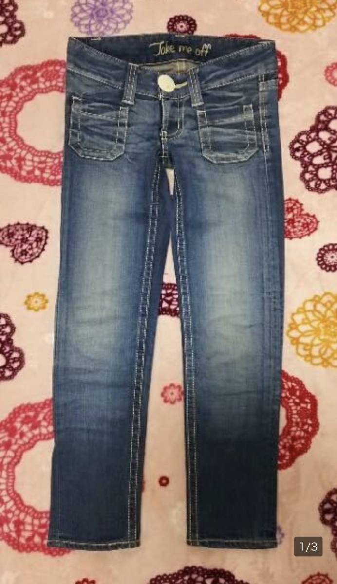 美品!SLY スライ ストレッチスキニー デニムパンツ 白ステッチ 24拍卖