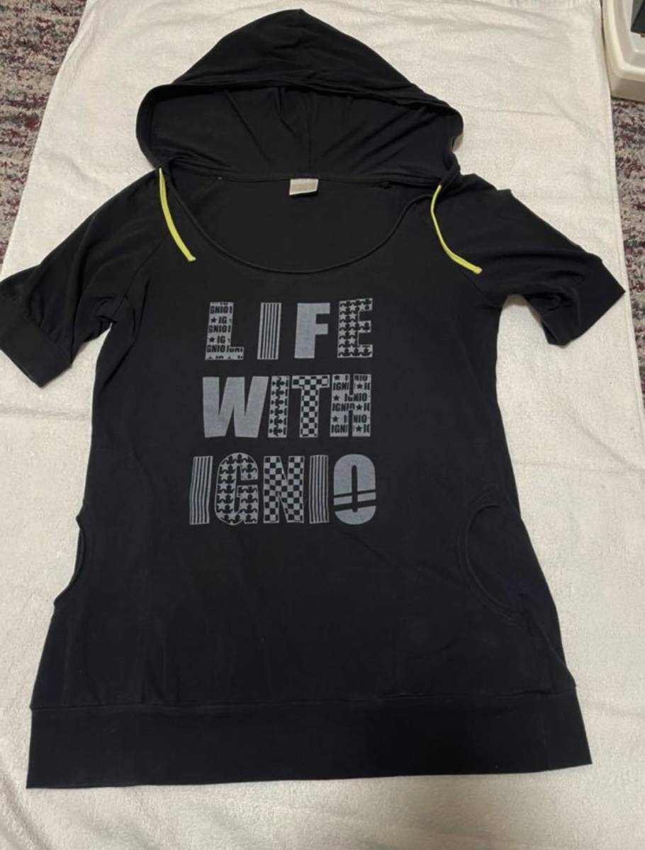 IGNIO★イグニオ ストレッチパーカーワンピース★サイズL 黒拍卖