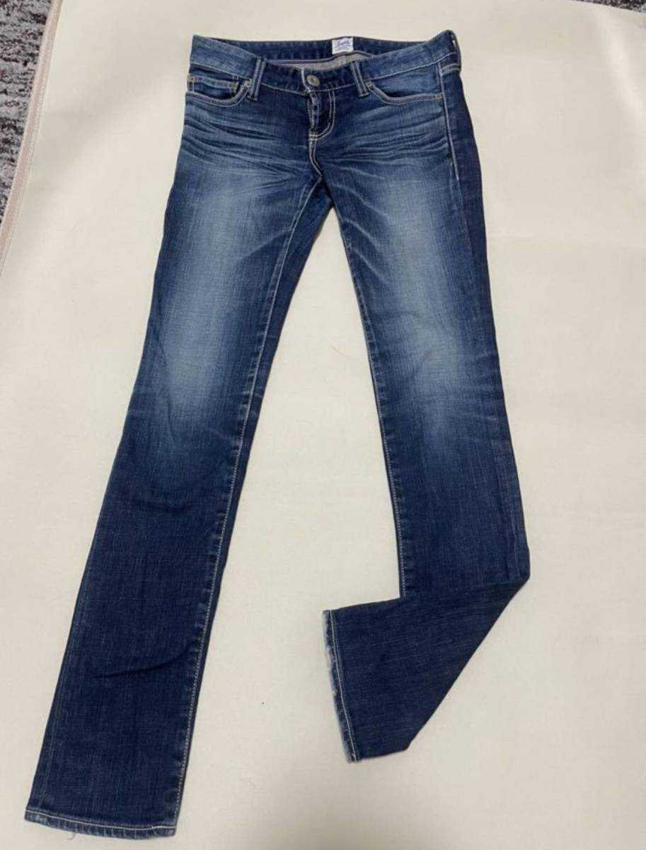 MOUSSY(マウジー)ストレッチ スキニーデニム 25 0102AC12 ホワイトステッチ ジーンズ拍卖