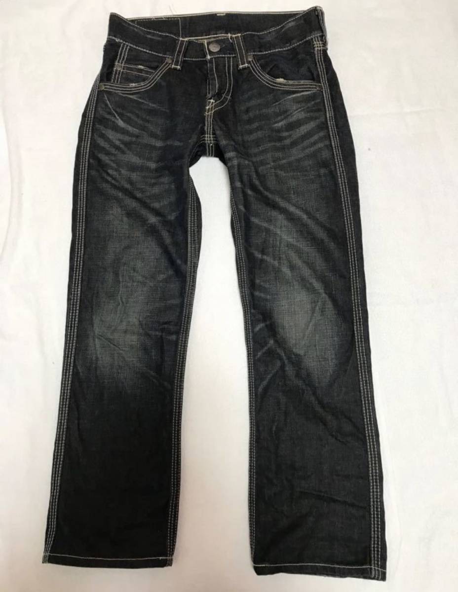 リーバイス メンズジーンズ NE502 レギュラーフィットストレート 白ステッチ ホワイトステッチ 28拍卖