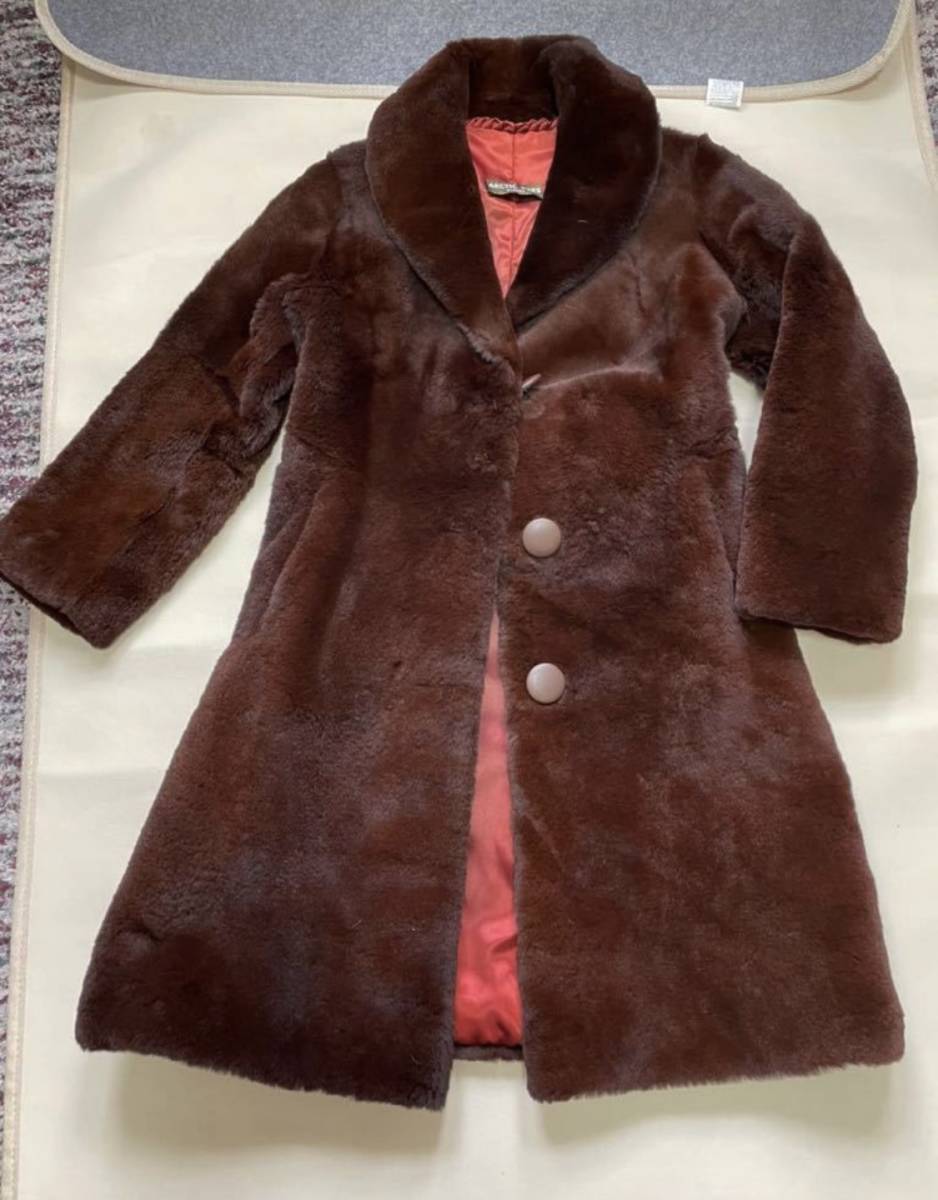 ARCTIC FURS カンガルー ファーコート ブラウン 茶 毛皮 本革 高級 ロングコート セレブコート拍卖