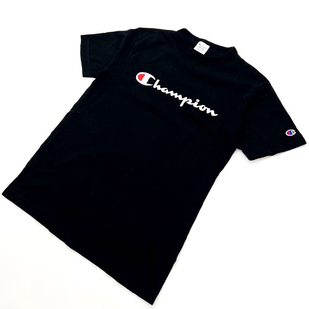 Champion ☆ 人気◎ フロントロゴ◎ 半袖 Tシャツ ブラック M 定番 着回し◎ スポーツ アメカジ ストリート 古着MIX チャンピオン■BD203拍卖