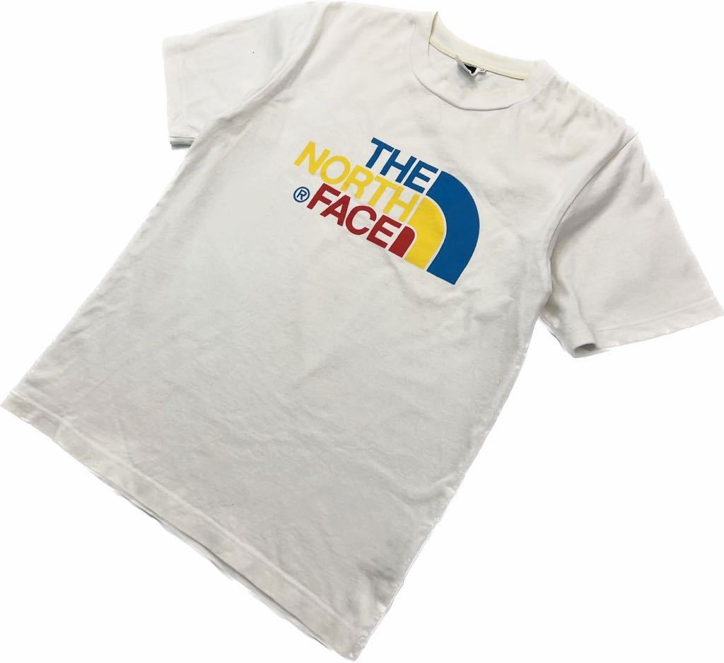 THE NORTH FACE ☆ 春夏らしい◎ カラフルプリント◎ ホワイト Tシャツ M 登山 アウトドア キャンプ タウンユース ノースフェイス■M186拍卖