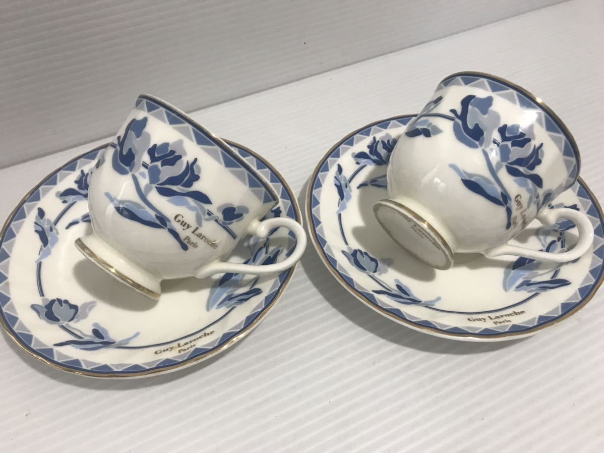 即決 ◆Guy Laroche ギラロッシュ カップ&ソーサー 2ペア 金彩 コーヒー ティー兼用拍卖
