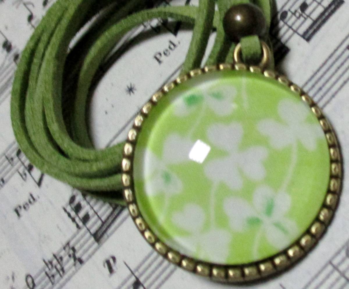 リバティ YOSHIE ヨシエ ネックレス*チョーカー クローバー 黄緑拍卖