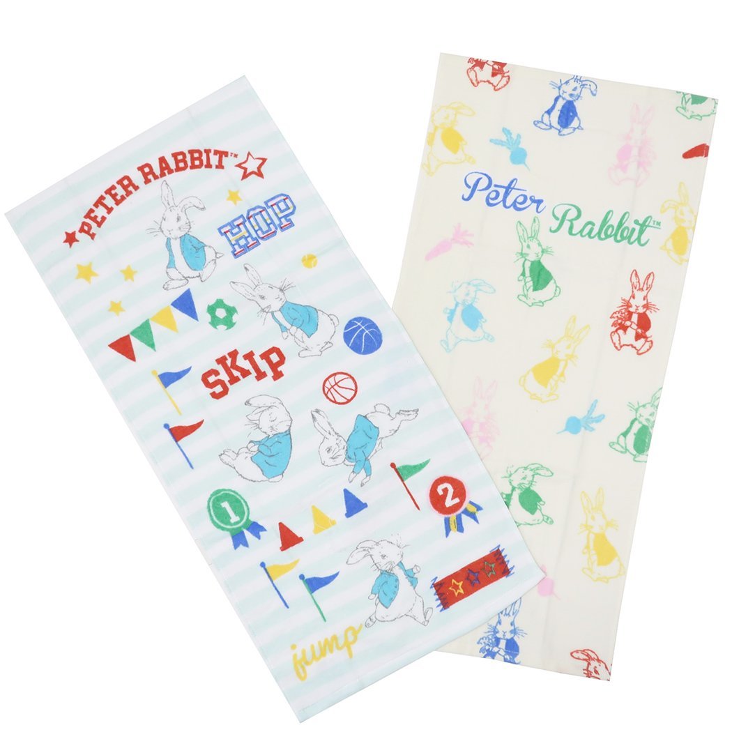 ◆新品 ピーターラビット Peter Rabbit シャーリングロングタオル 2枚セット フェイスタオル 〈スポーツタイム〉拍卖