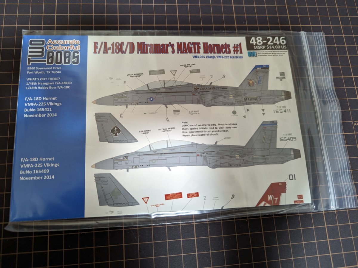 1/48 TWOBOBS トゥーボブス デカール 48-246 F/A-18C/D Miramar MAGTF Hornets ハセガワ ホビーボス キネティック拍卖