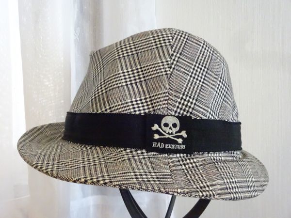 ☆RAD CUSTOM☆キッズ・大人 中折れハット チェック柄 中折れハット サイズ57cm スタイル帽子 キャップ 帽子拍卖