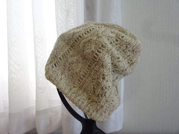 %全日本防止協会%レディース・婦人用 キラキラ 編み込みニット サイズ57cm〜59cm キャップ 帽子 シルク 日本製拍卖