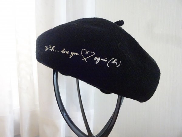●To★b.●レディース・ガールズ 黒色帽子 ベレー帽 サイズ57・5cm キャップ スタイル帽子 帽子拍卖