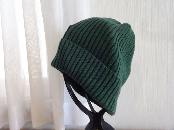 {TOPVALU}イオン 男女兼用 編み込みハット 緑色 ニット帽 サイズ57cm〜59cm キャップ 帽子拍卖