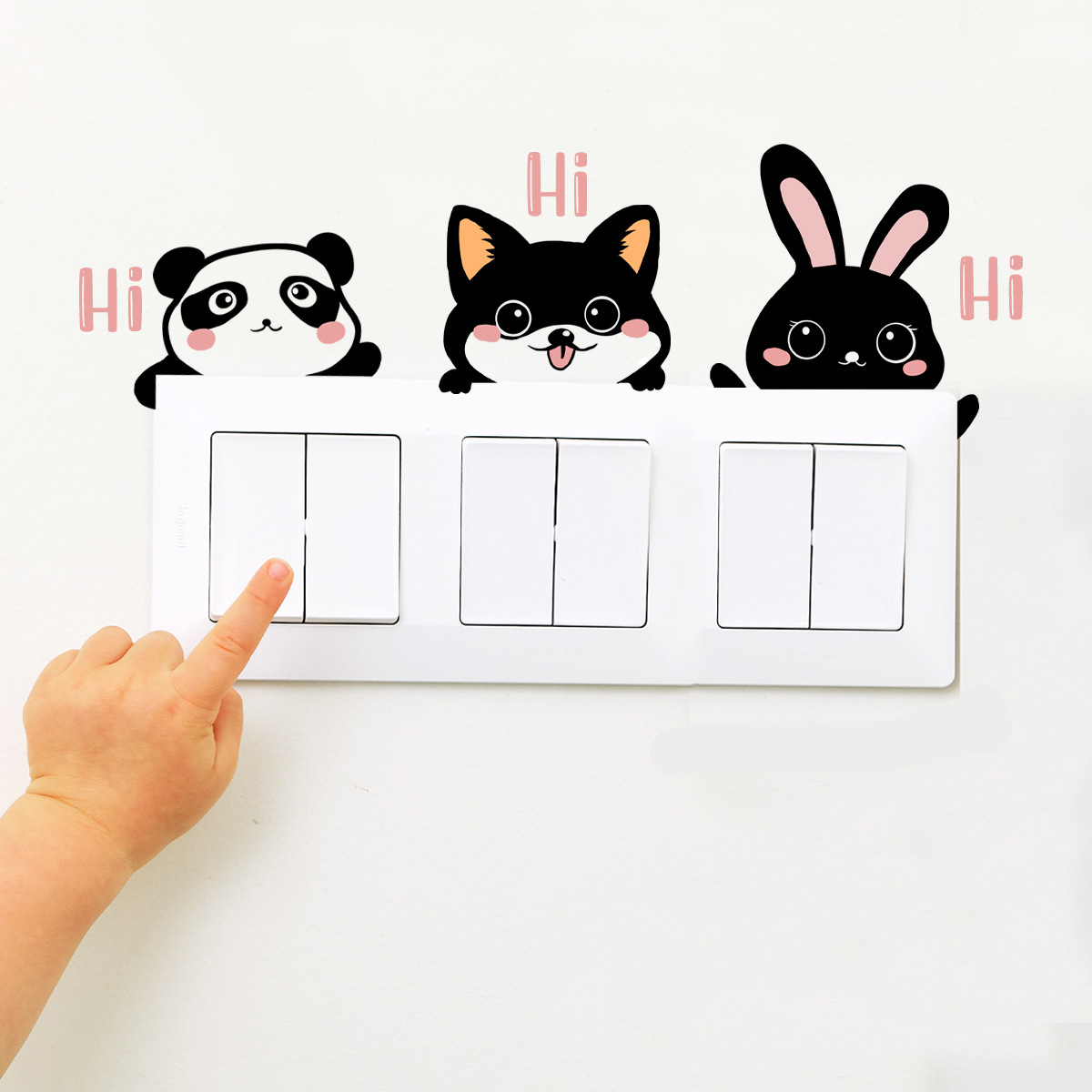 ウォールステッカー YED066 動物 スイッチ パンダ ウサギ 癒す DIY 壁紙 インテリアシート 剥がせるシール 送料無料拍卖
