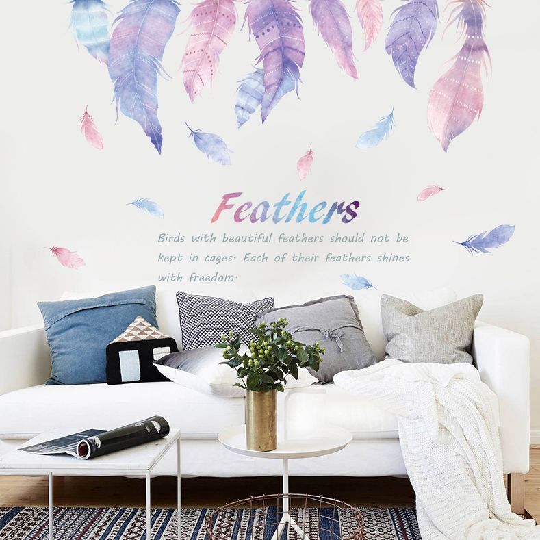 ウォールステッカー YGC010 羽毛 パープル 夢幻 癒す DIY 壁紙 インテリアシート 剥がせるシール 送料無料拍卖