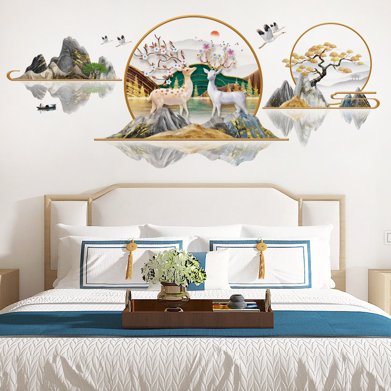 ウォールステッカー YGC005 シカ 山 シカ 癒す DIY 壁紙 インテリアシート 剥がせるシール 送料無料拍卖