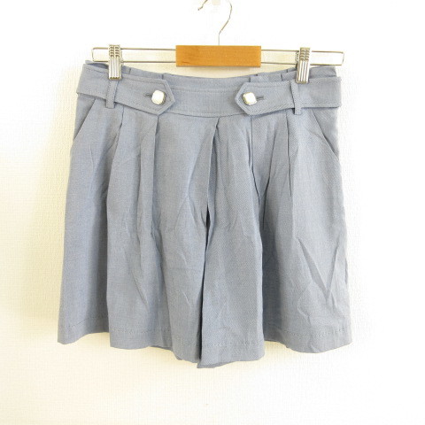 エフデ ef-de キュロット ショートパンツ 青 9 *T987 レディース拍卖