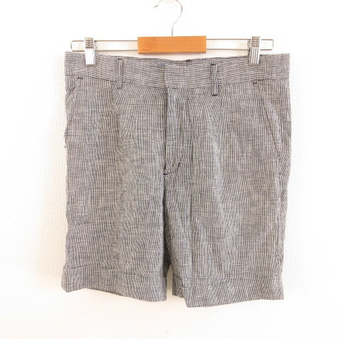 ジャーナルスタンダード レリューム JOURNAL STANDARD relume ショートパンツ リネン混 黒 38 *T48 レディース拍卖