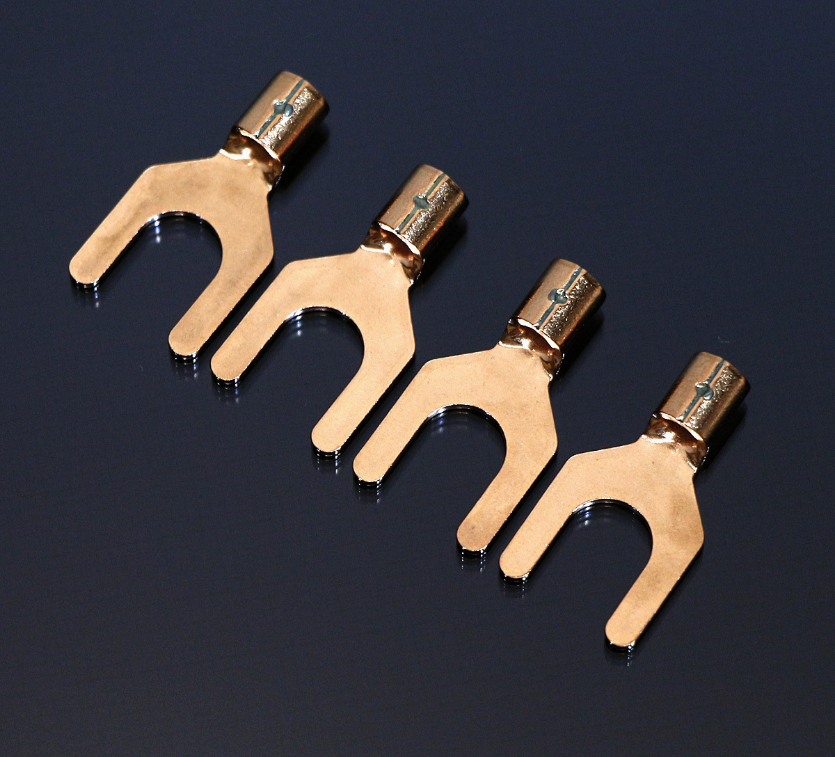 ネコポス無料!非メッキ OFC 高純度無酸素銅 Y端子 Yラグ圧着端子 無メッキ スペード端子 4個set 3.5Y-6拍卖