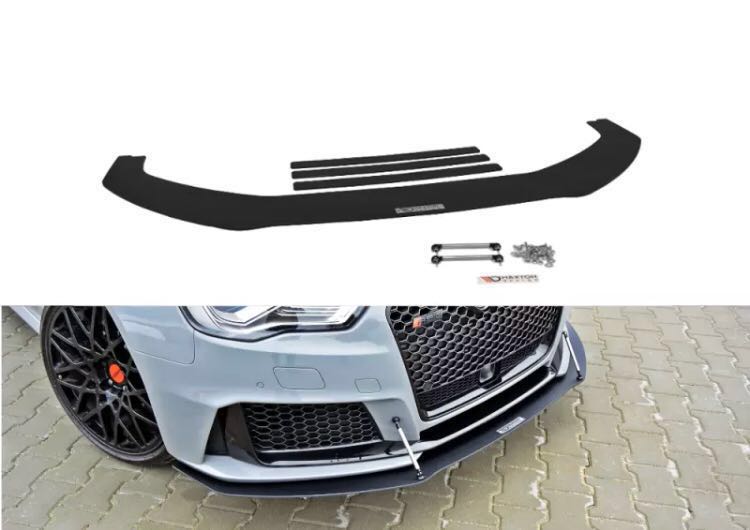 正規品Maxton design アウディ RS3 フロントスポイラー エアロ ディフューザー 8VA スポーツバック スプリッター (2015y-up) カスタム拍卖