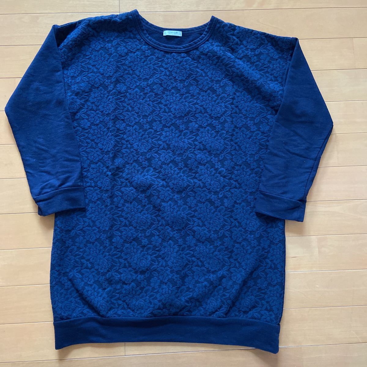 美品☆前総レース チュニックカットソー♪サイズL拍卖