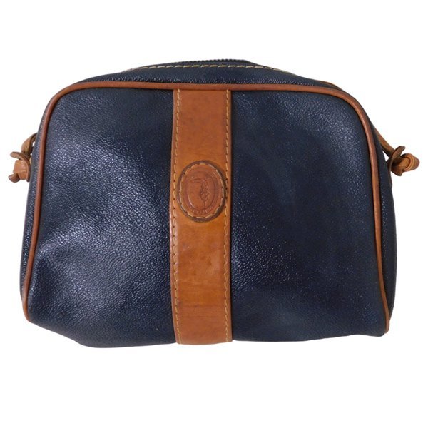 トラサルディ-TRUSSARDI■小さめバッグ♪ ミニショルダー グレー系×ブラウン キーチェーン付き■ ※RY3303056拍卖