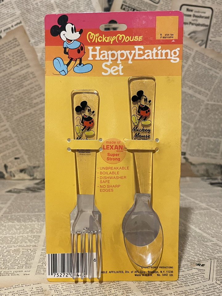 ☆1970年代/ミッキーマウス/スプーン&フォーク/即決ビンテージUSA/Mickey Mouse/Happy Eating set(70s) DI-127拍卖