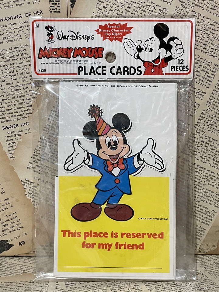 ☆1970年代/ミッキーマウス/プレイスカード/セット/即決ビンテージUSA/Mickey Mouse/Party Place Cards(70s/MIP) DI-143拍卖