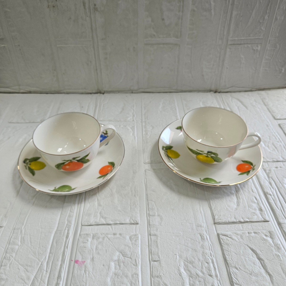 【未使用】 カップ&ソーサー TACHIKICHI ペア フルーツ柄 食器 コレクション拍卖