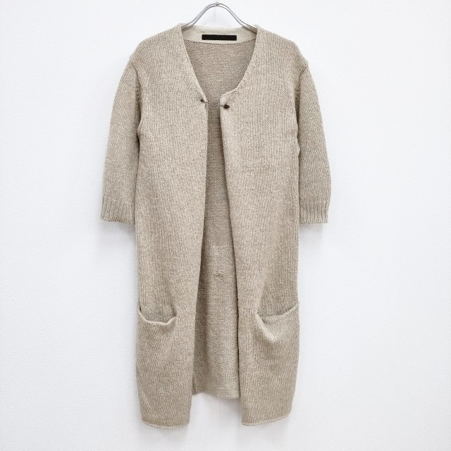 pas de calais ニット ロング サイズ38 カーディガン ベージュ パドカレ 3-0516M 215788拍卖