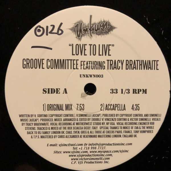 Groove Committee Feat. Tracy Brathwaite / Love To Live拍卖