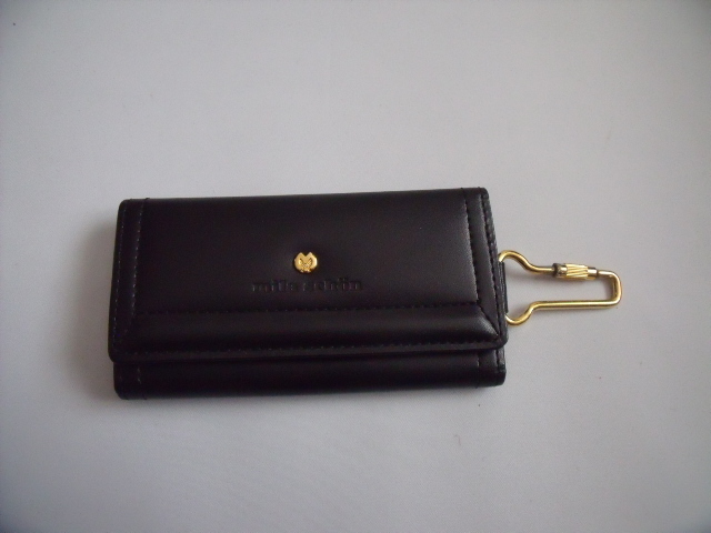 $ 超美品 $ 訳あり ■ mila schon ■ ミラショーン ■ カラビナ付き ■ 本革 レザー製 ・ 4連 キーケース ■ 黒 ブラック系 ■ 送料無料!拍卖