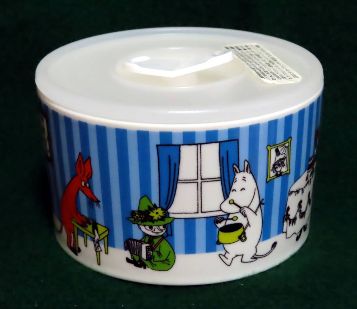 (未使用) MOOMIN・ムーミンふた付き小鉢 高気密レンジ容器 ブルー系/青 KFC/ケンタッキー フライドチキン 箱付き 拍卖