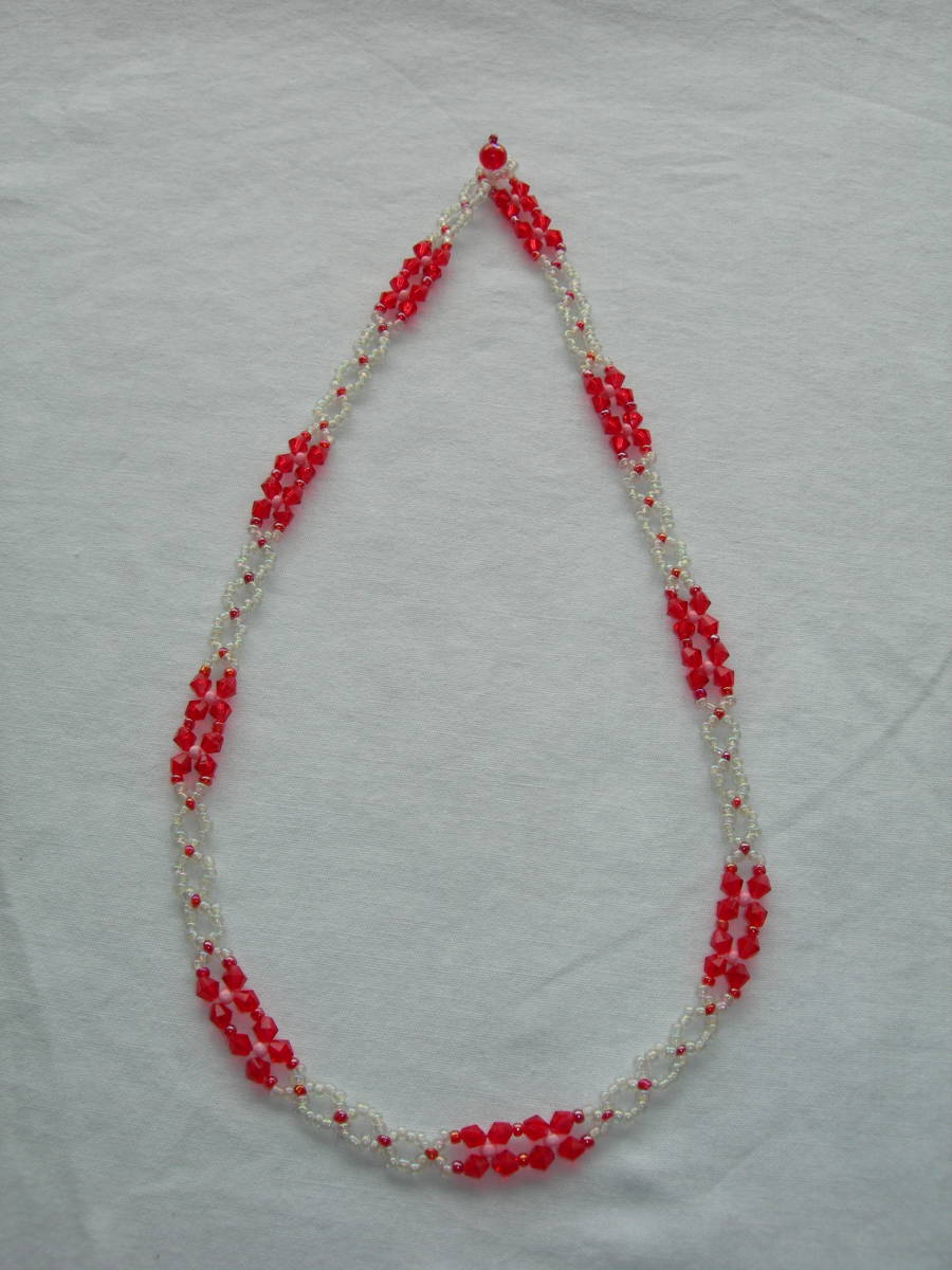 ビーズ ネックレス(レッド) ハンドメイド 新品拍卖