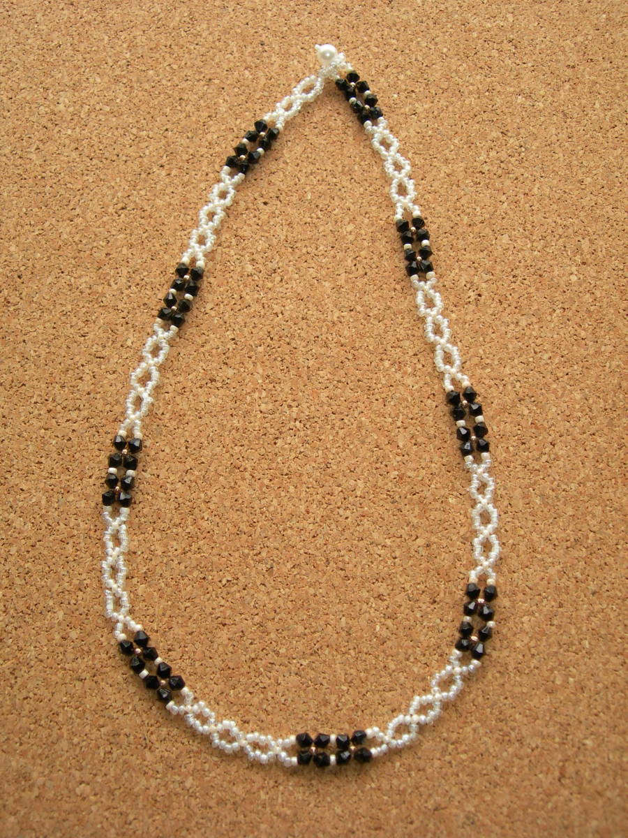 ビーズ ネックレス(ブラック) ハンドメイド 新品拍卖