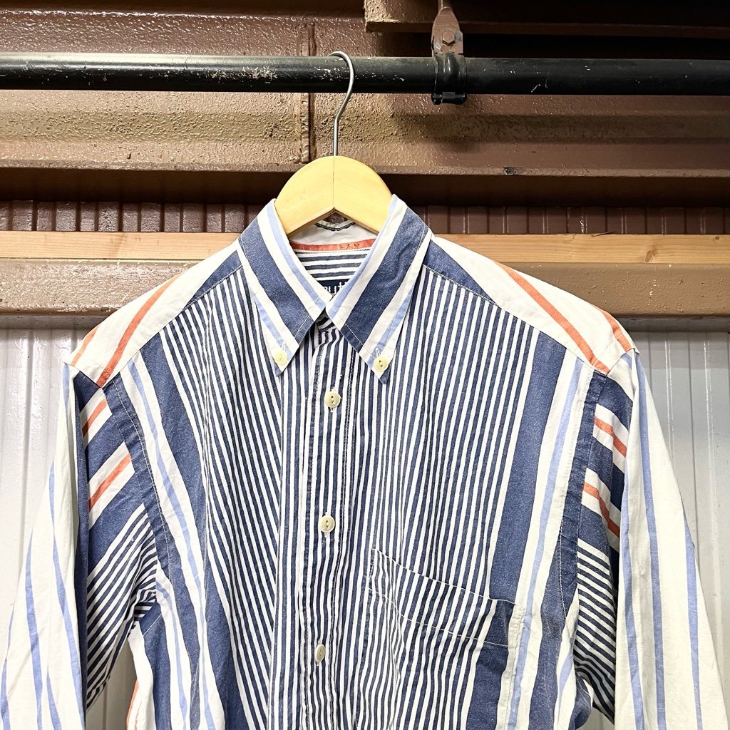 90sヴィンテージ nautica ストライプ柄長袖シャツ サイズS 90年代 小文字タグ ノーティカ digjunkmarket拍卖
