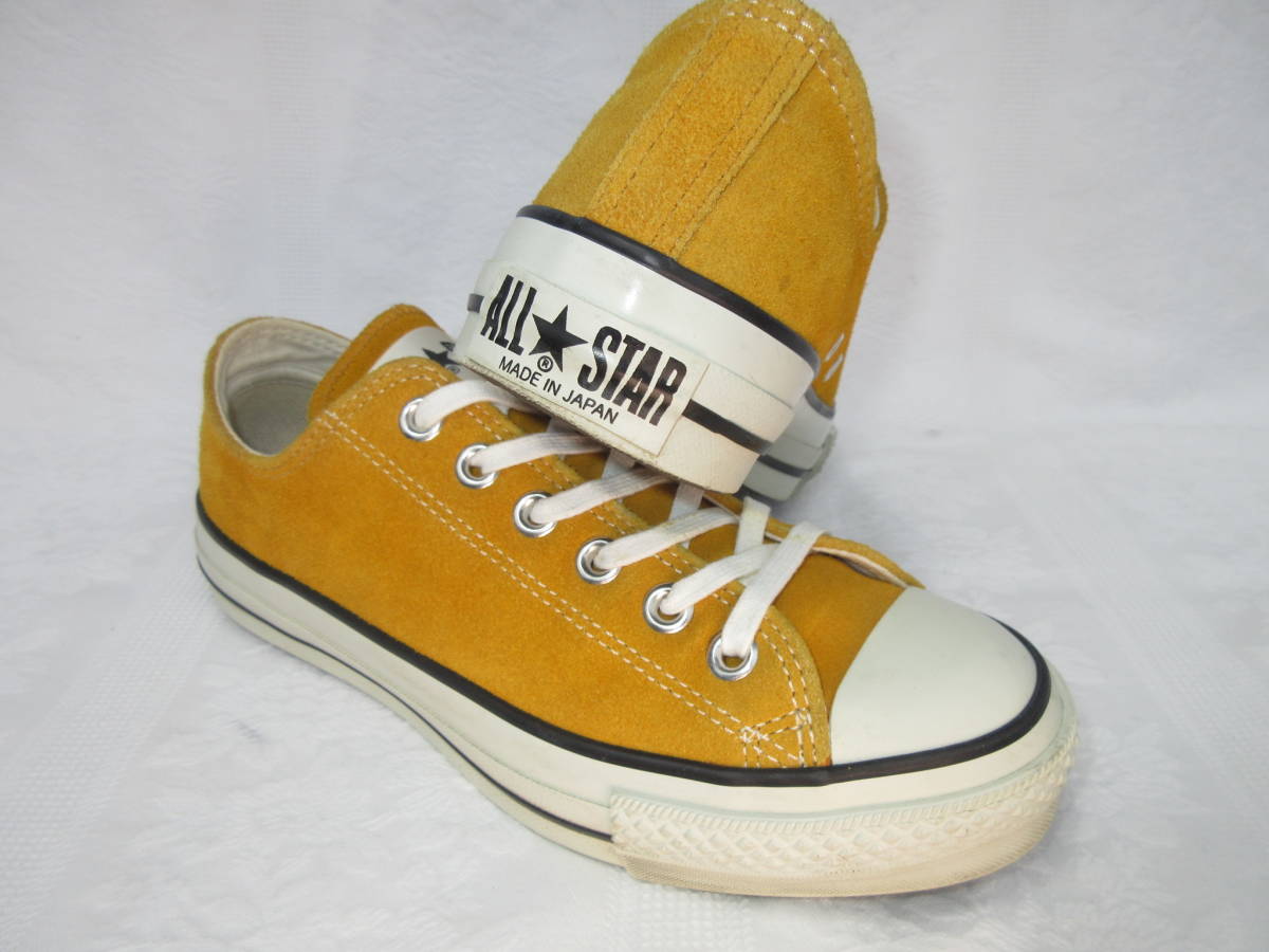 送料無料 24cm CONVERSE コンバース made in JAPAN SUEDE マスタード カラシ Gold 日本製ゴールド addict CHUCK Taylor チャックテイラー拍卖