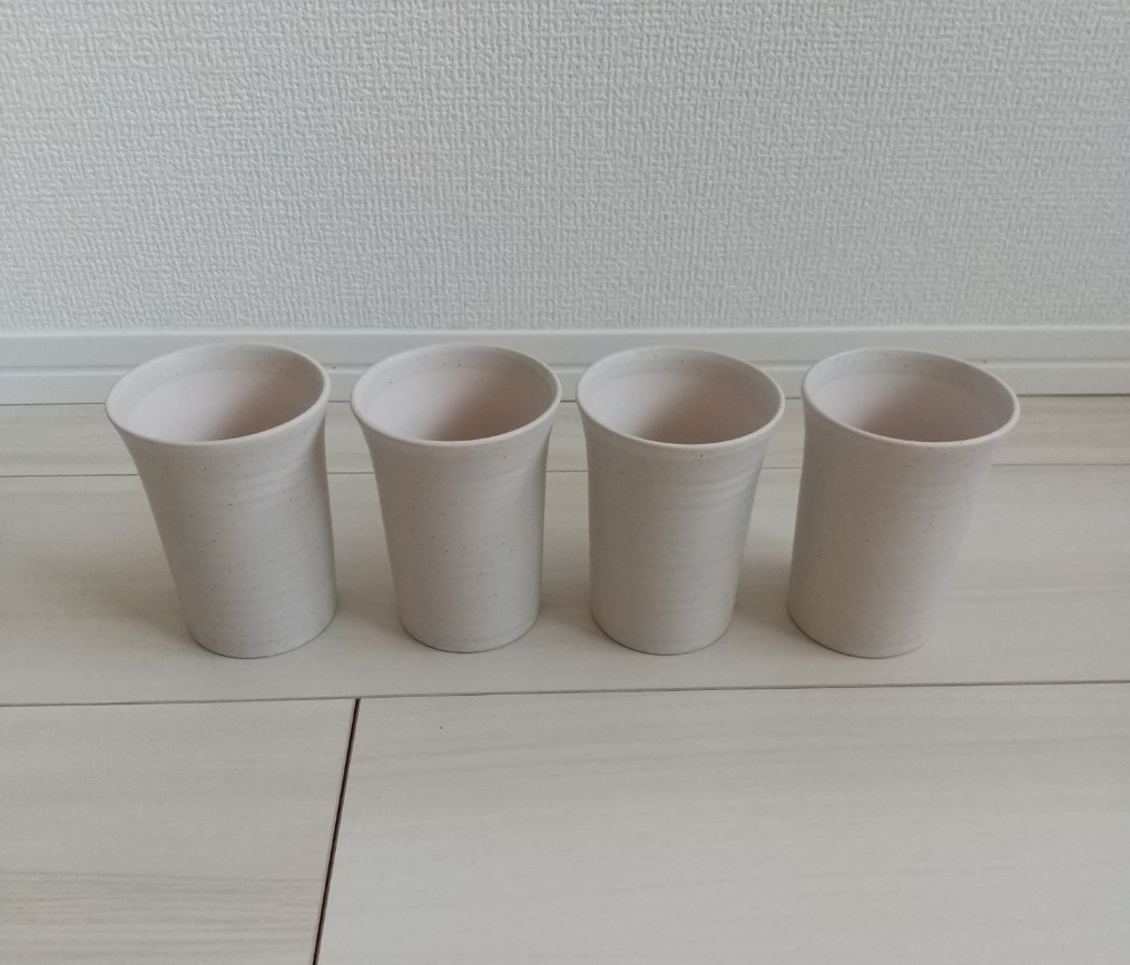 ◎●(227)アイボリー 湯のみ 4点拍卖