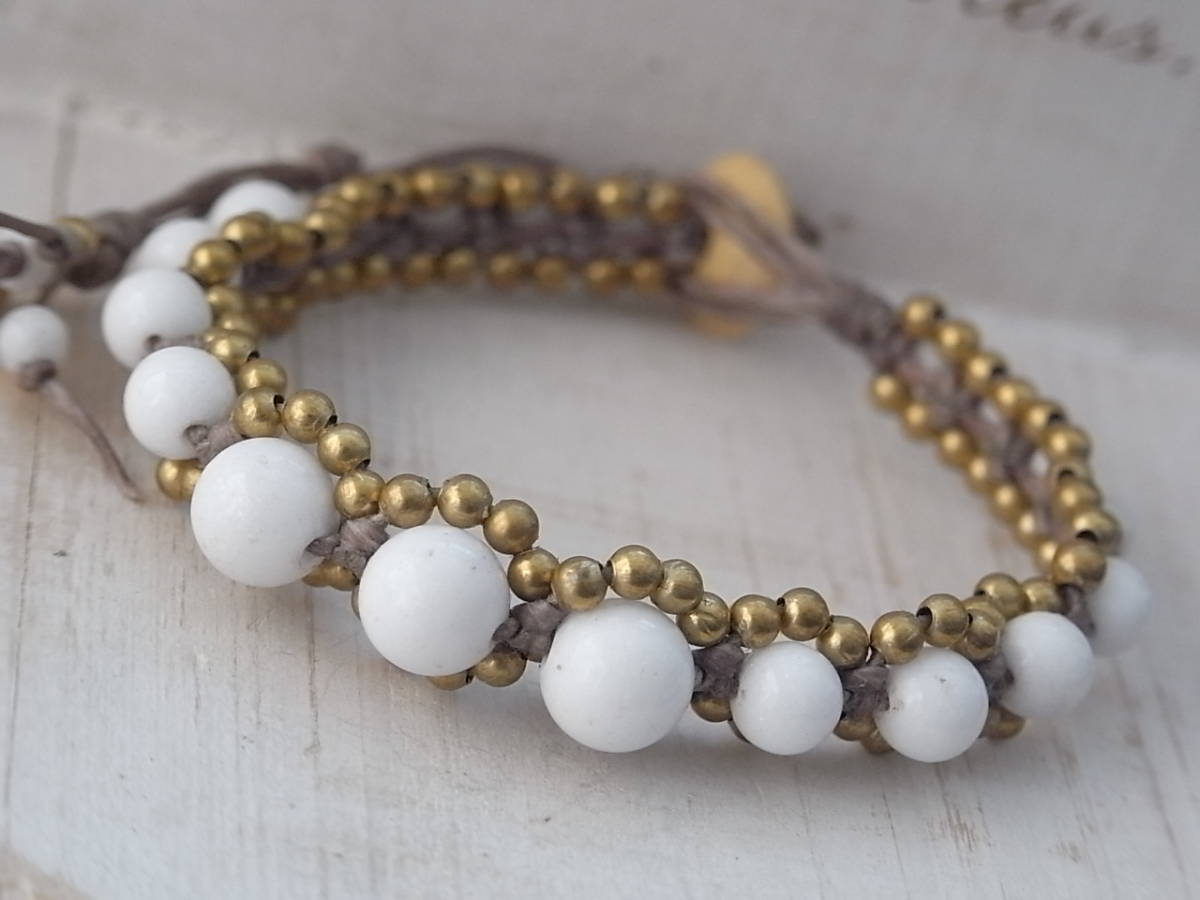 ★新入荷★ホワイトストーン・ブラスブレスレット拍卖