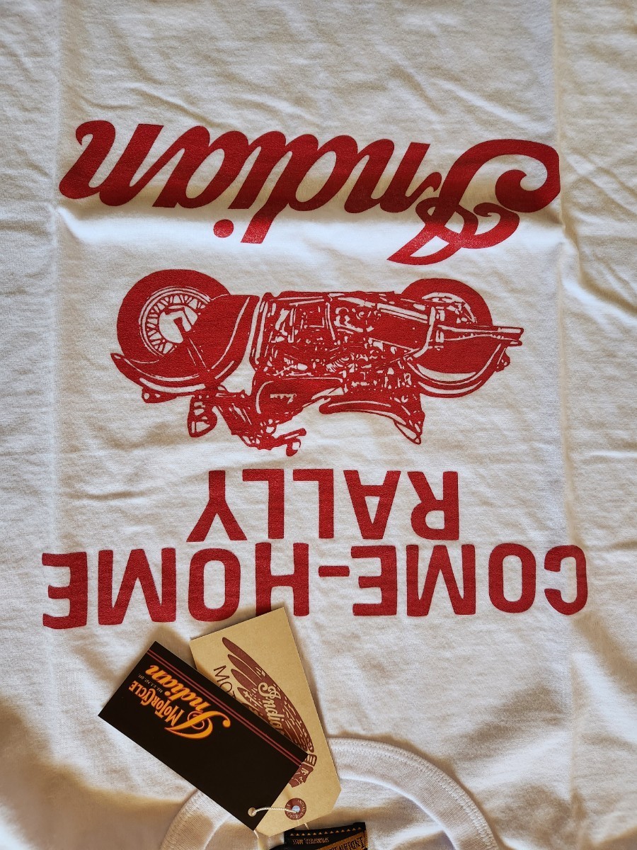 SALE! 送料込★東洋 INDIAN MOTORCYCLE インディアンモーターサイクル IM79185 半袖Tシャツ アメリカ製 バイカー ホワイト M拍卖