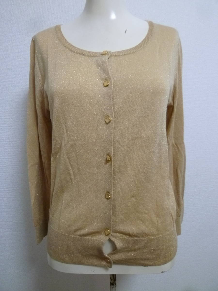 Style com/スタイルコム♪ゴールドラメお花ボタンカーディガンM/フォーマル結婚式東京スタイル♪328拍卖