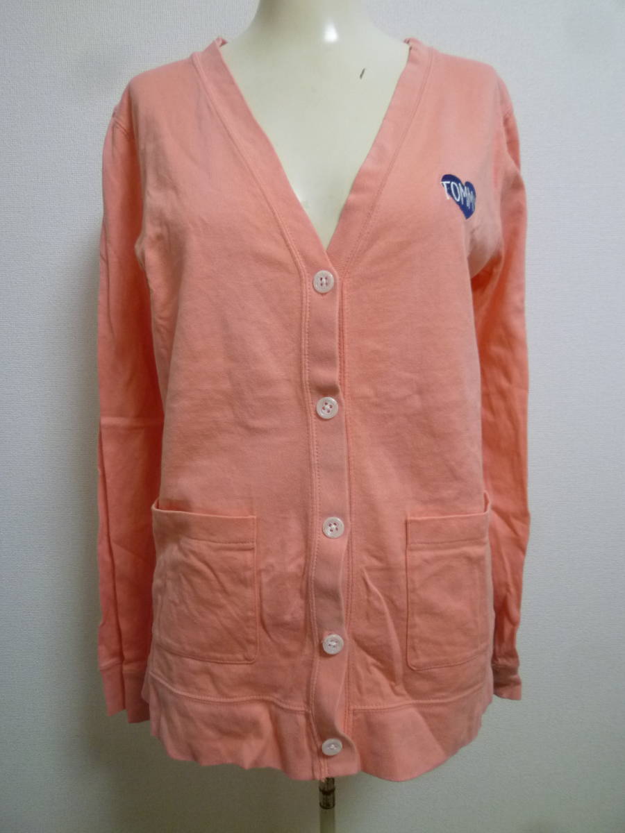 TOMMY/トミー♪ピンク系ハート刺繍ロゴカーディガンM♪328拍卖