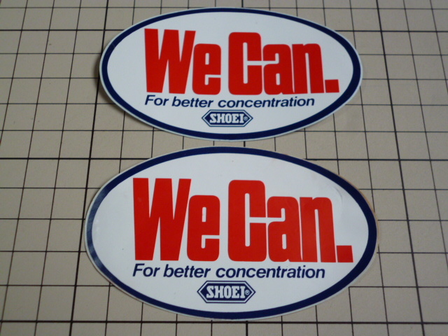 正規品 WeCan, SHOEI ステッカー 2枚 当時物 です(88×53mm) ショウエイ ヘルメット拍卖
