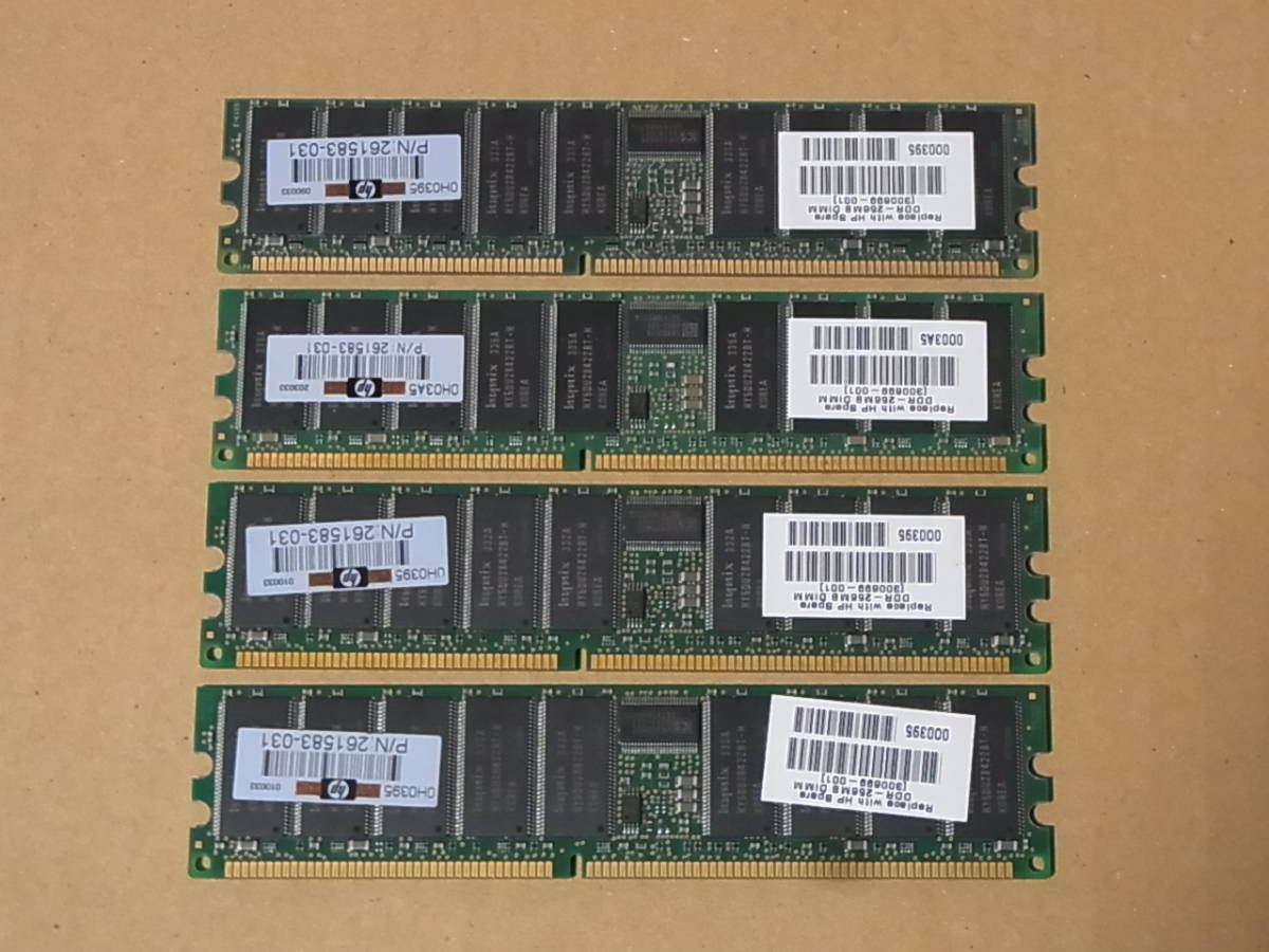 ■HP純正■Hynix DDR266 PC2100R ECC Registered CL2.5 256MBx4枚セット 合計1GB (DDR778)拍卖