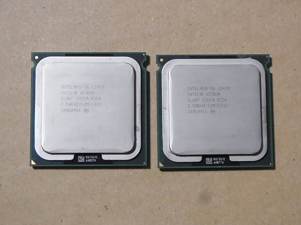 ◎2個セット◎Intel Xeon L5420 SLARP 2.50GHz/12M/1333 Harpertown LGA771 4コア 低電圧 同ロット (Ci0580)拍卖