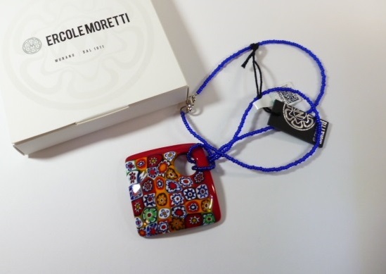 β Venetian murano glass ベネチアングラス ERCOLE MORETTI ペンダント ネックレス β エルコーレモレッティ ムラーノ ベネチアンガラス拍卖