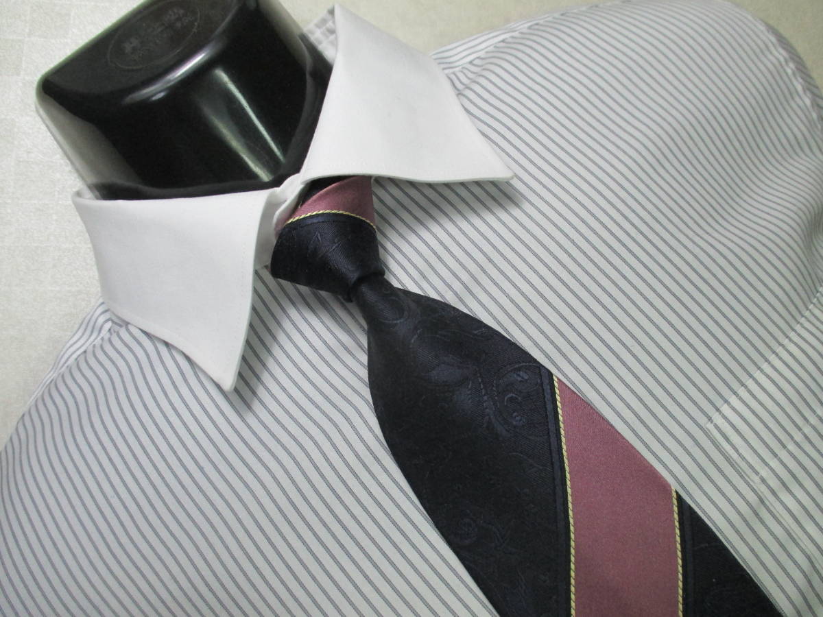 ◇ファリアーニ FARIANI ◇中古品◇ストライプの柄・紺/くすんだピンク色系◇第29弾ブランドがいっぱい◇29-196◇拍卖