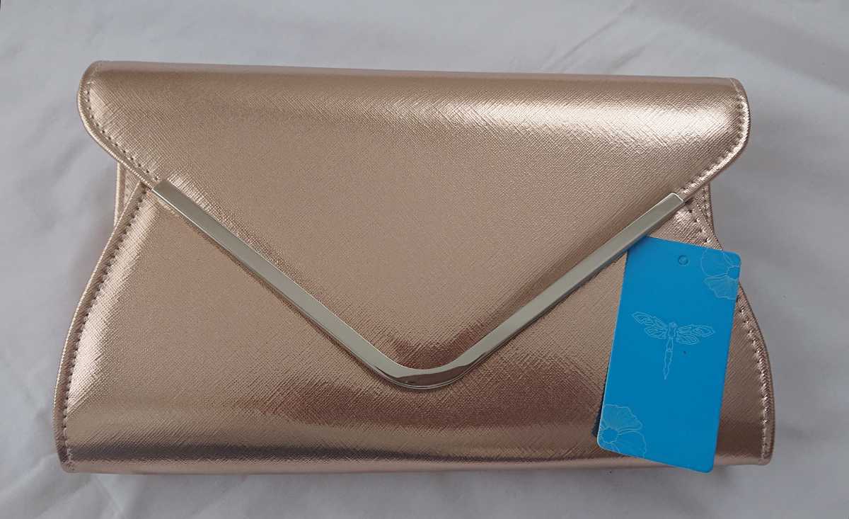 *大きめパーティーバッグ*エナメル クラッチバッグ レディース バッグ レター風フラップ Evening Clutch 新品 フォーマルチェーン付き★拍卖