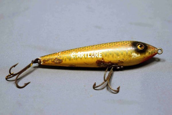 VINTAGE HEDDON WOODEN LURE ZARAGOSSA GLASS EYE L-RIG 4000-J4P #zaragoosa #heddon #lure #vintagelure #oldlure #artlure_vintage拍卖