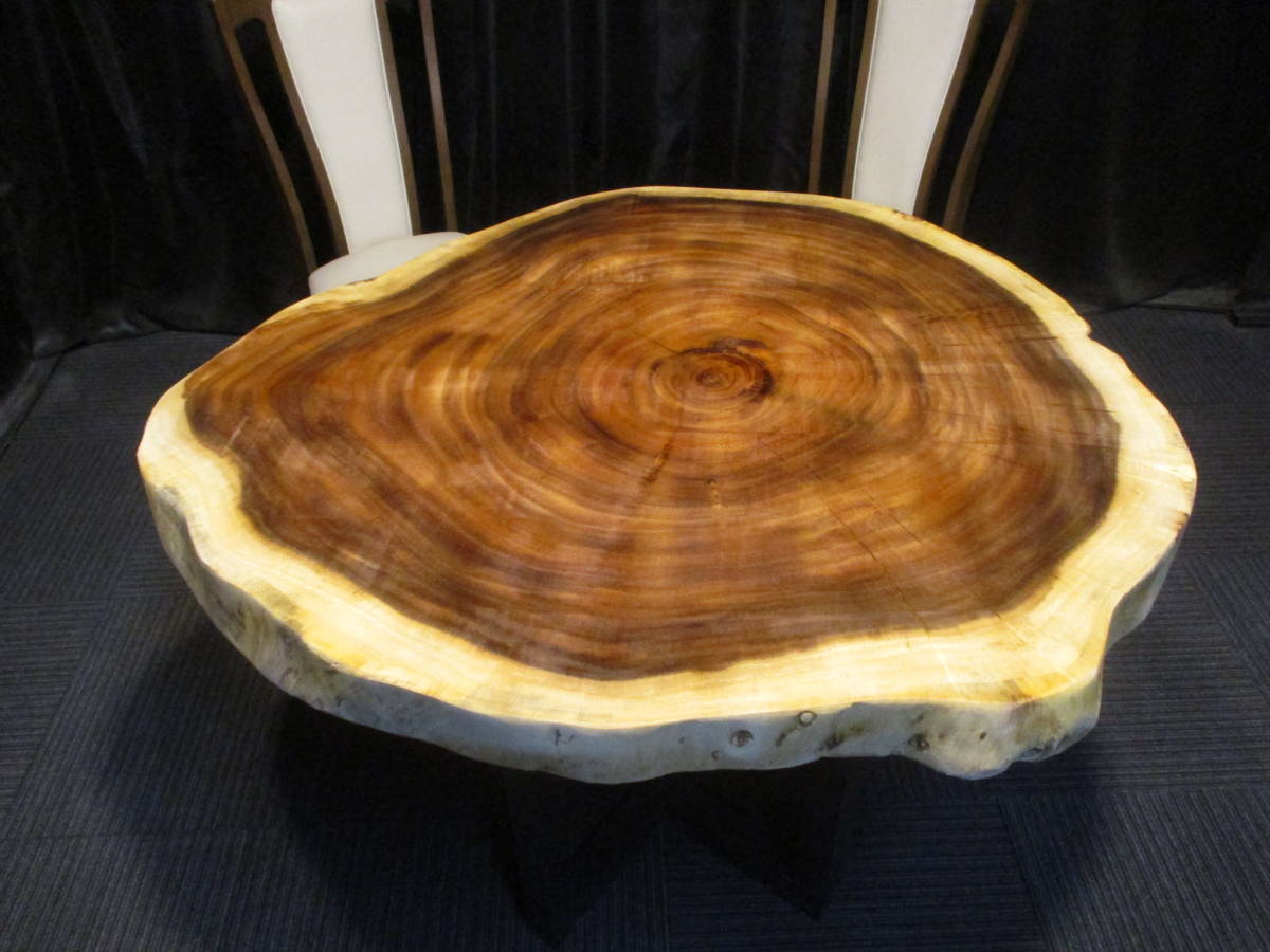 #878■ モンキーポッド 輪切り 丸テーブル 無垢 テーブル 板 ローテーブル ダイニング 座卓 天板 カフェテーブル  拍卖