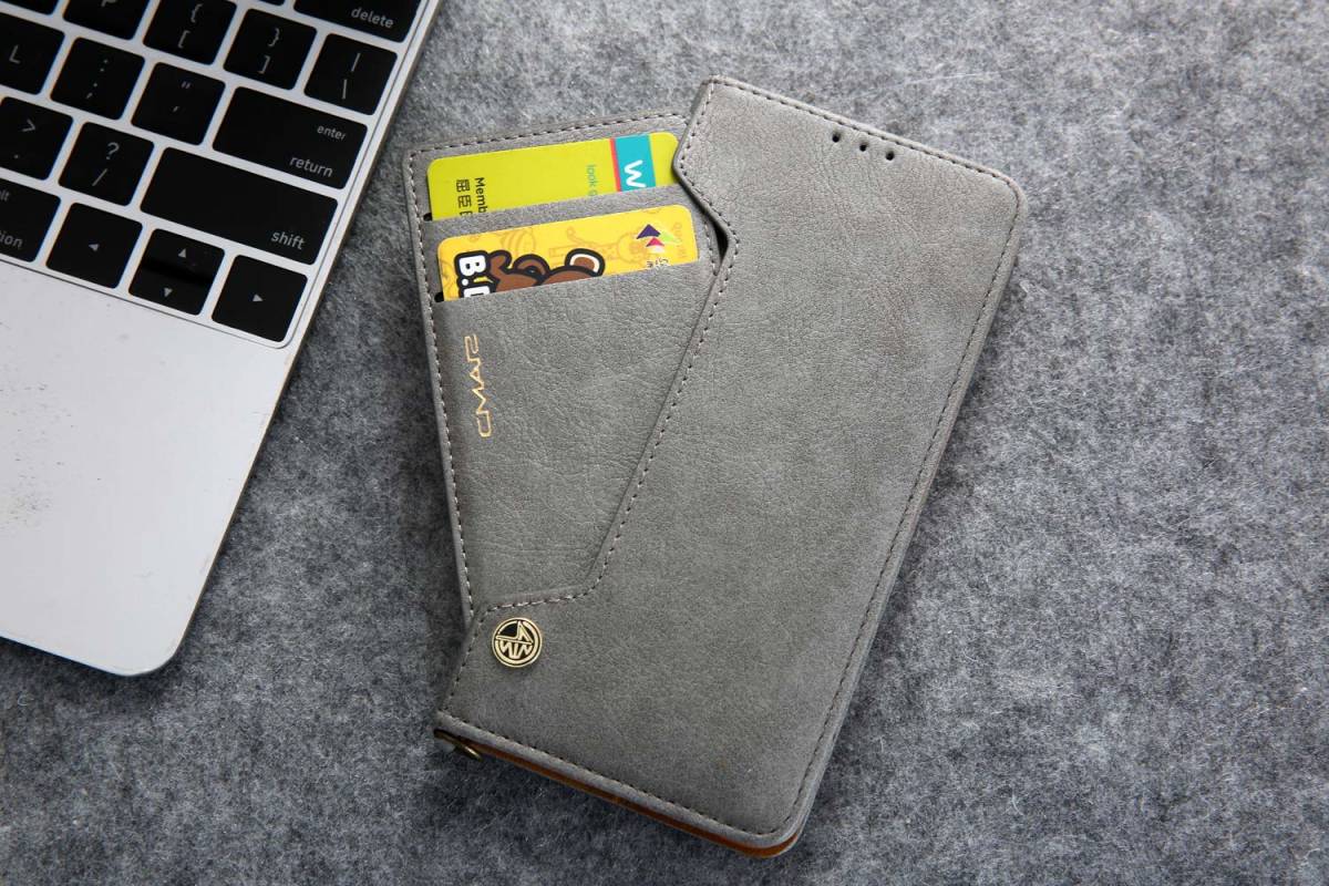 iPhone 11 Pro レザーケース アイフォン11 プロ ケース 5.8インチ 手帳型 カード収納 グレー拍卖